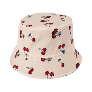 New Cherries Fruit Bucket Hat Adult Summer Shade One Size Women's Organic Cherry